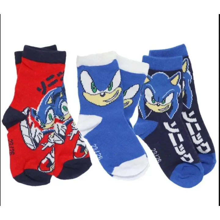 PACK DE 3 PARES DE CALCETINES DE SONIC PARA NIÑOS - 1