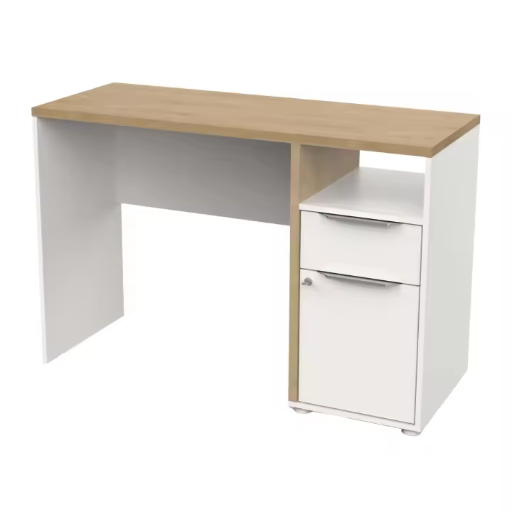 Mesa Escritorio Acces Color Roble Hamilton Y Blanco Mate 117 cm - 1