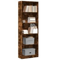 vidaXL Estantería de madera de ingeniería 60x24x176 cm en color Gris hormigón/Gris sonoma/Blanco y más | almacenamiento funcional diseño moderno para baño dormitorio sala - details 8