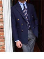 Chaqueta De Encaje Británica Diaria Para Hombre Chaqueta De Suelto Elegante De Color Sólido Moda Casual De Doble Botón - details 4