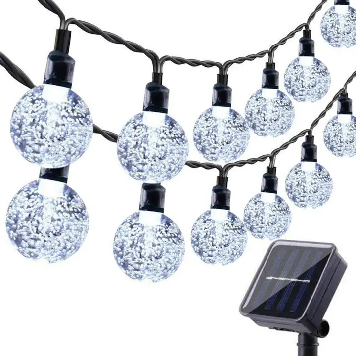 Luces Solares para Jardín, 36 pies, 60 Luces LED Solares, Imperables, Bolas de Cristal with Energía Solar, Luces Decorativas para Jardín, Festivales, Fiesas, color Blanco - 1