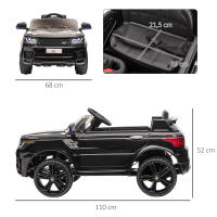 HOMCOM Coche Eléctrico SUV para Niños de 3-6 Años Coche de Batería 12V con 2 Motores Mando a Distancia Faros Bocina Bluetooth Música USB y Apertura de Puerta 3-5 km/h 110x68x52 cm - details 2