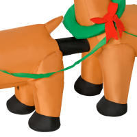 HOMCOM Papá Noel Inflable con Trineo y Renos con Luces LED Decoración de Navidad para Exterior Aire Libre con Inflador 240x57x112 cm Multicolor - details 5