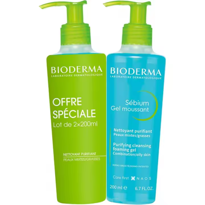 BIODERMA SEBIUM GEL MOUSSANT 2X200ML - 1