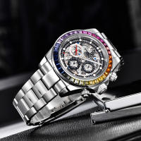 Reloj Mécanico De Lujo PAGANI DESIGN Para Hombre Con Bisel De Cerámica Arco Iris Resistente Al Agua De Acero Inoxidable Y Correa De Goma - details 12