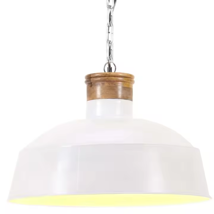 vidaXL Lámpara colgante industrial 58 cm blanca E27 - 1