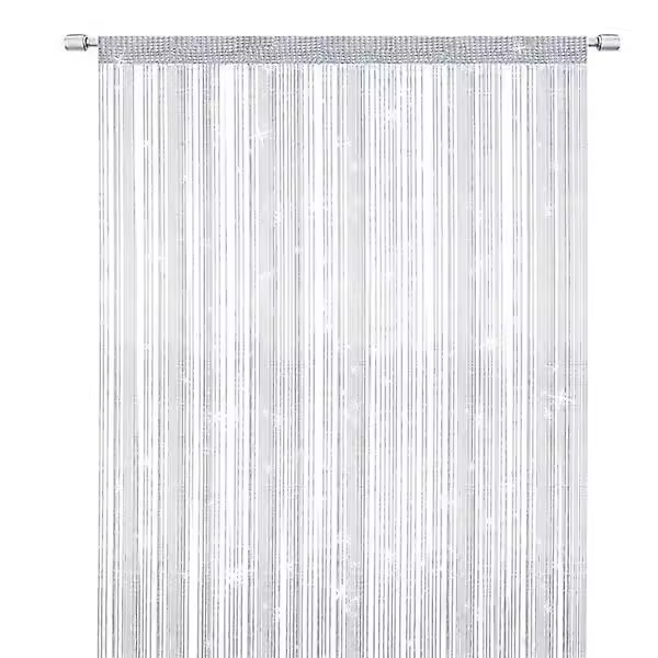Cord Curtains Door Mosquito Curtain, Elegant Divider Tassel Curtain for Home Decor, Divider Curtain for Doors and Windows, White (100x200cm) - 1