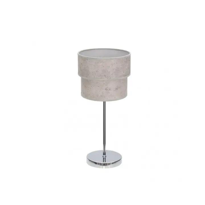 FABRILAMP Lámpara de Mesa Sobremesa Doble Smile 1xe14 Cromo/cemento Gris 44x18x18 Cm - Diseño Moderno - 1