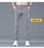 Pantalones Clásicos Para Hombre Verano 2024 Gris Azul Negro Moda Casual Comodidad Talla Media Cierre De Cremallera Estilo Recto - details 17