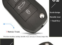 Carcasa De Llave Remota Jingyuqin Para Peugeot 208 2008 301 308 508 5008 RCZ Expert/Citroen C-Elysee C4-Cactus C3 Material ABS + Metal - details 5