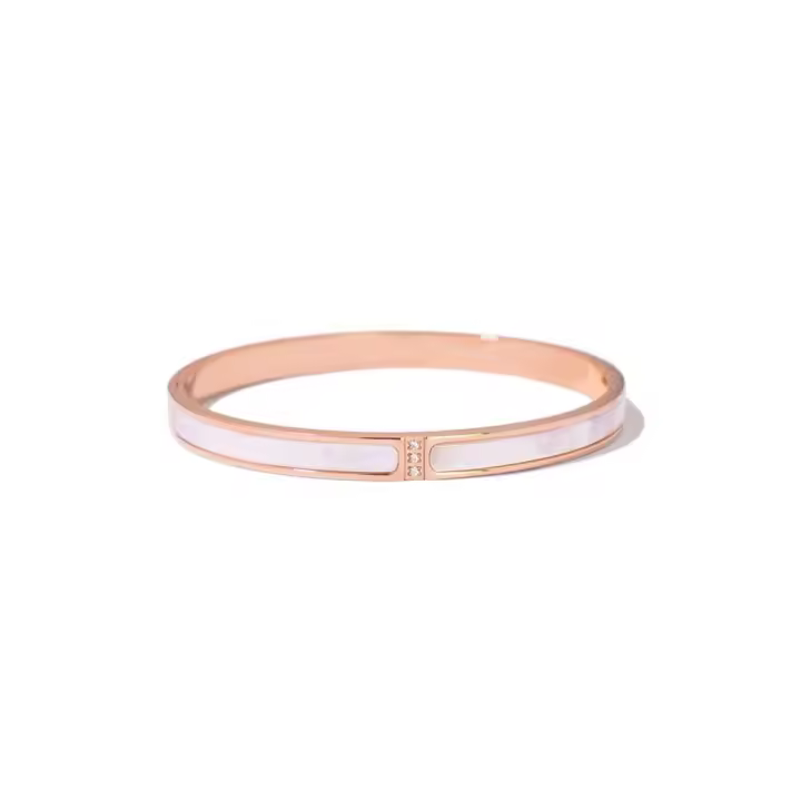 S&LE CHIC® -Pulsera Dorada Laton Para destacar la Elegancia de la mujer con Hermosos Diamantes de Imitacion - 1