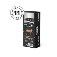 Bialetti Cápsulas de Café 100 caps - Compatibles con Nespresso® * (no vertuo) Mezcla Intenso y Cremoso  - Intensidad 11 o 9 - Café intenso y ricamente aromático/Aromas dulces y afrutados combinados con notas de biscuit - 10 cápsulas x 10 paquetes - details 1