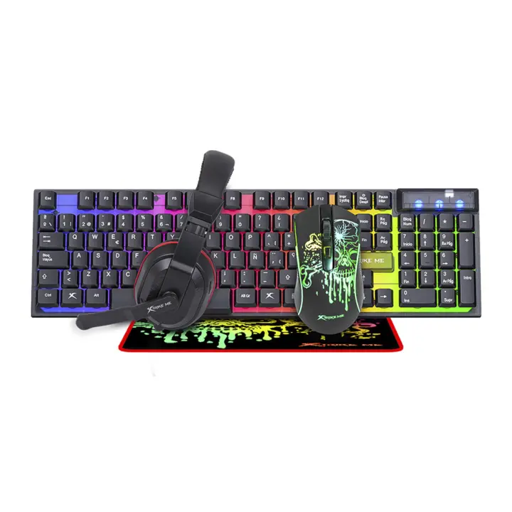 Kit GamingCombo para PC 4en1 ratón retroiluminado/auricular con micrófono/teclado español/alfombrilla de ratón CMX-413 - 1
