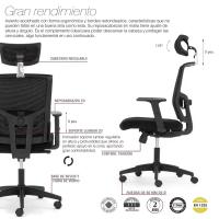 Silla de oficina Viena de Euromof super comadas profesional COLOR NEGRO envio 24/48h - details 1