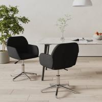 vidaXL Sillas de comedor giratorias 2 unidades tela rojo tinto en color Rojo vino tinto/Negro/Azul y más | cómodas modernas ergonómicas para comedor cocina salón hogar - details 1