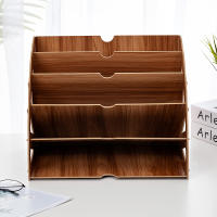 Organizador Vertical De Papel De Madera Multi-capa Soporte Para Archivos Horizontal Y Vertical Estantería De Almacenamiento De Documentos A4 Para Oficina Y Escuela - details 5