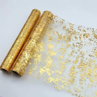 Mantelera Dorada Para Boda Y Fiestas Decoración De Mesa Con Malla De Oro Y Lentejuelas Plateadas Roll Thinn Thin Para Mesa De Comedor - details 5