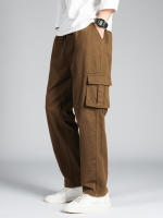 Nuevos Pantalones Cargo Rectos Para Hombre Primavera Otoño Con Multíples Bolsillos Estilo Safari Cotas Medio Peso Cintura Media Tipo Regular - details 1