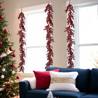1pc Simulación De Uva De Navidad Para Decoración De Fiesta Y Hogar Arreglo Floral Colgante De Valla Estilo Navideño - details 4