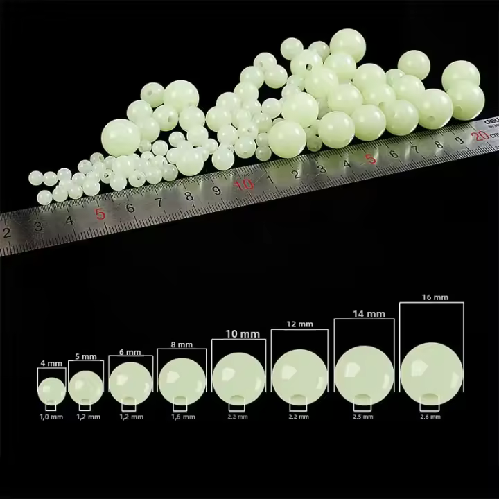 100pcs Luminous Beads Para Pesca 4mm 5mm 6mm Bolas De Flotación Brillantes Para Atravesar Agua En Pesca Exterior - 1