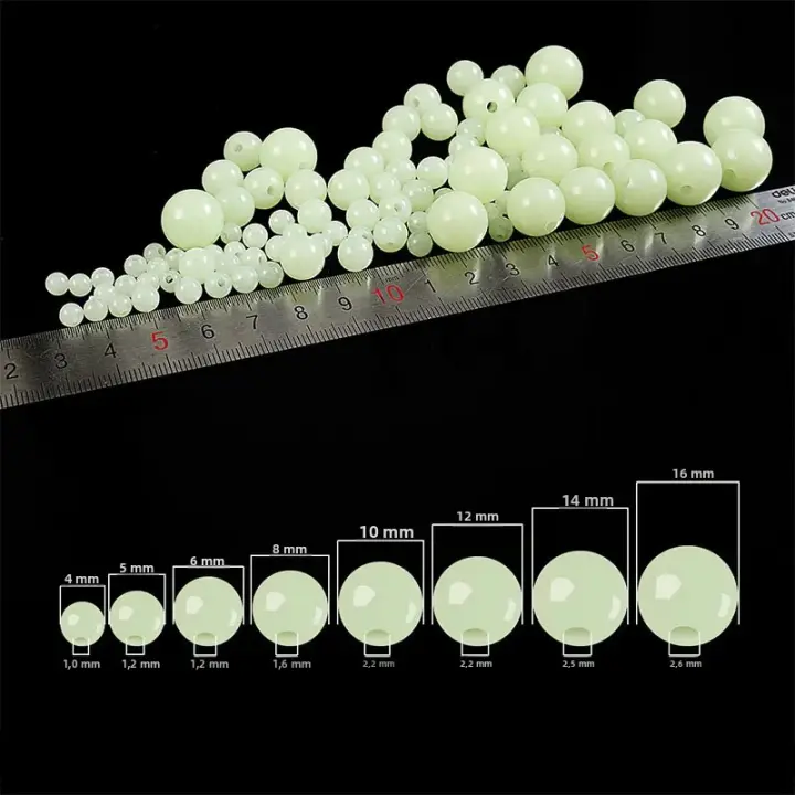 100pcs Luminous Beads Para Pesca 4mm 5mm 6mm Bolas De Flotación Brillantes Para Atravesar Agua En Pesca Exterior - 1