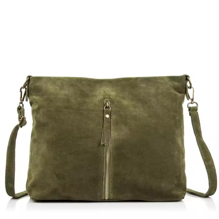 Mareta Bolso bandolera Mujer.Piel Auténtica Gamuza Made in ItalyVera Italian Leather. - 1
