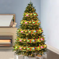 Guirnalda De Navidad 5M Tinsel Brillante Con Cinta Coloreada Decoración De Interior Para Árbol De Navidad Fiesta De Año Nuevo Y Bodas - details 3