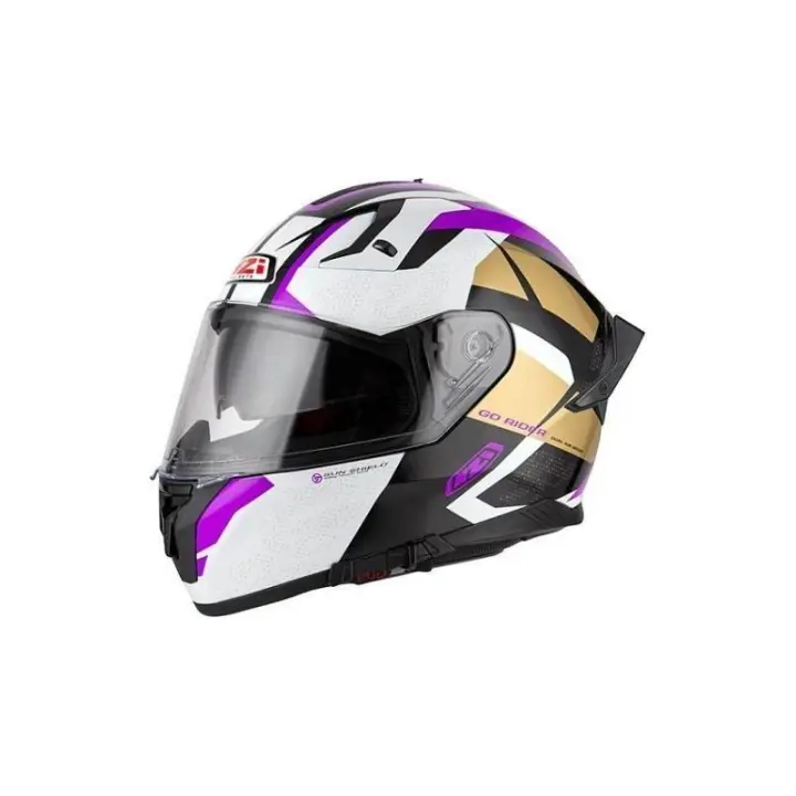 Casco Integral NZI GO Rider Stream Trident Black Purple - 1