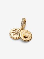 Pandora - Charm colgante de pastel de feliz cumpleaños - Baño de oro de 14k - details 1