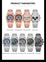 Reloj De Pulsera Para Hombre POEDAGAR Lujo Resistente Al Agua Con Manecillas Luminosas Cronógrafo Acero Inoxidable Cuarzo Reloj Hombre - details 6