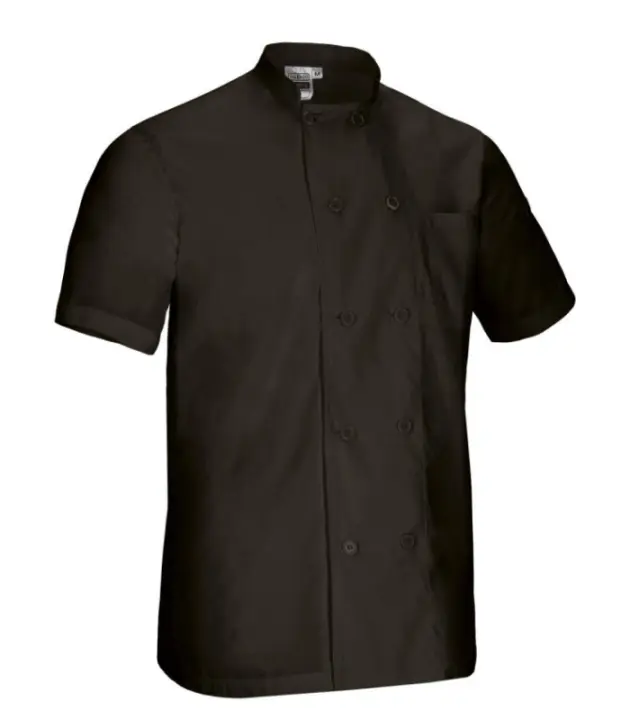 Chaqueta chef de manga corta y cuello mao VALENTO CAYENNE - 1