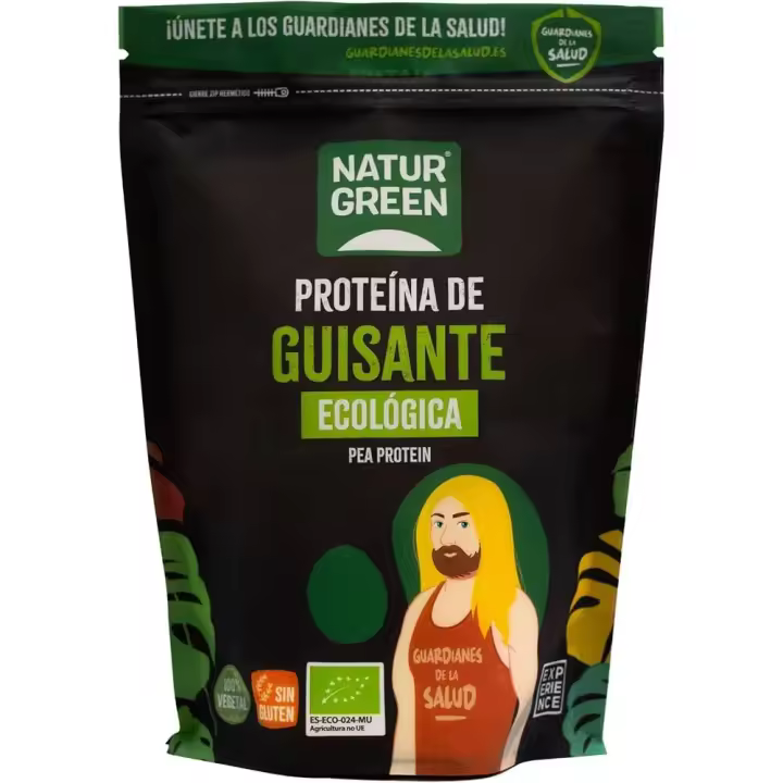 Proteína de Guisante Bio | 400g | Doypack Resellable | Fuente de Proteína Vegetal | Alta en Hierro | Sin Gluten | NATURGREEN - 1