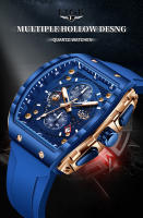 Reloj De Pulsera De Cuarzo LIGE Para Hombre Deportivo Y Casual Resistente Al Agua De 50M Con Cronógrafo Y Fecha Autónoma Material De Correa De Silicona - details 0