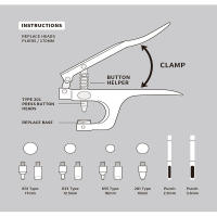 Juego De 100 Piezas De Herramientas Para Instalación De Botones Metálicos Para Ropa Chaquetas Cuero Artesanías Kit De Tijeras Para Botones De Cierre Rápido - details 5