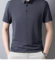 Camisa Polo De Verano Para Hombre Con Cuello Redondo Solido Camiseta De Negocios Transpirable Corta Cuello En V Talla Única - details 10