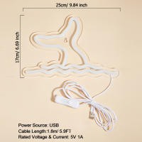 Chi-buy Letra LED Neón Mermaid Con Alimentación USB Luz Nocturna 3D Para Decoración De Pared Habitación Juego Sala De Estar - details 2