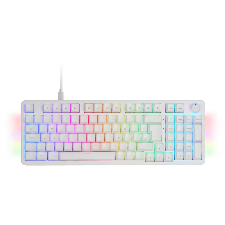 Mars Gaming MKPRO, Teclado Mecánico Gaming Completo, RGB Chroma, Switches Hot-Swap Mecánicos, Antighosting, Rueda de Control, Software Avanzado, Multiplataforma, Switch Silent , Idioma Español, Francés, Portugués, Italiano o Americano, Blanco - 1