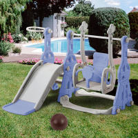 Tobogán para niños, tobogán columpio Infantil 4 en 1 with canasta de Baile, Escalera para trepar, tobogán columpio para Jardín interior y exterior - details 1