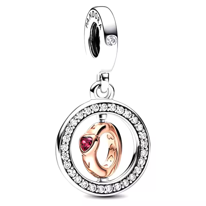 Pandora Charm de Colgante en Plata de Ley latido del corazón girando  782600C01，Incluye Caja Original - 1