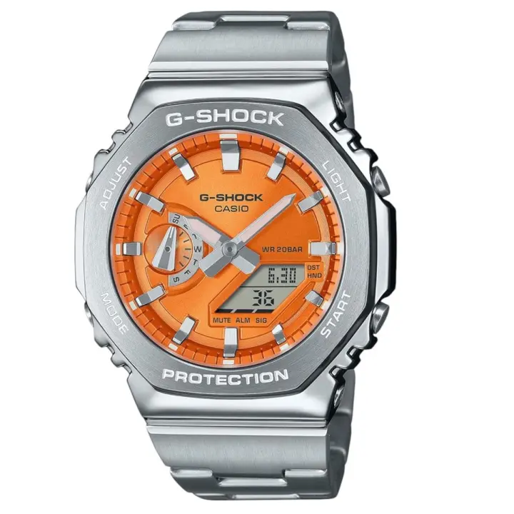 Reloj G-shock Gm-2110d-4aer Hombre Naranja - Con bisel Metálico - 1