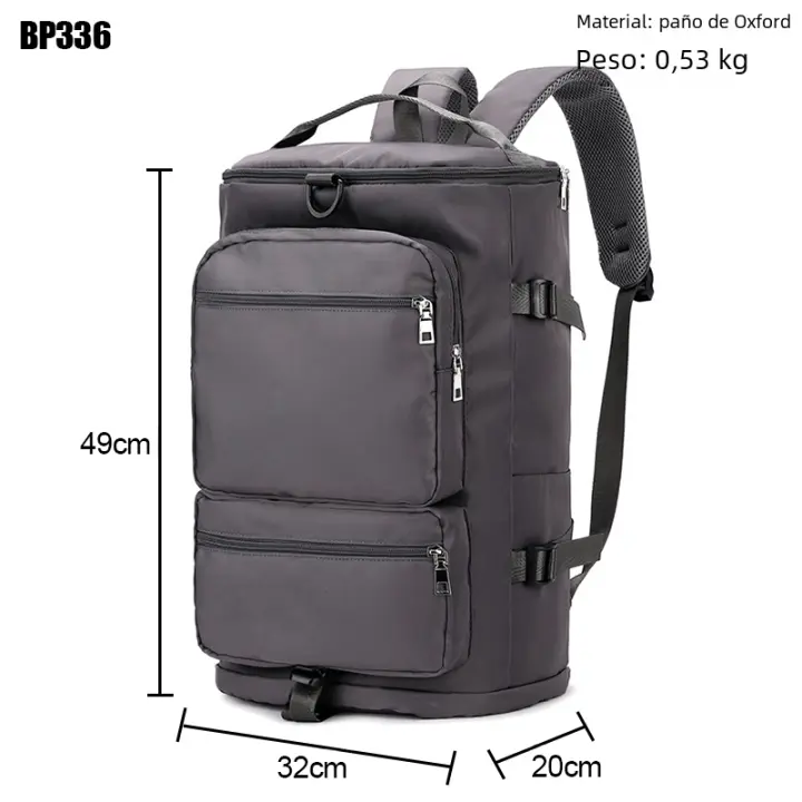 Mochila de Viaje de Gran Capacidad para Mujer IKE MARTI Bolso Cruzado Multifuncional con Cinturón de Cojín de Aire Hecho en Oxford, Patrón Sólido - 1