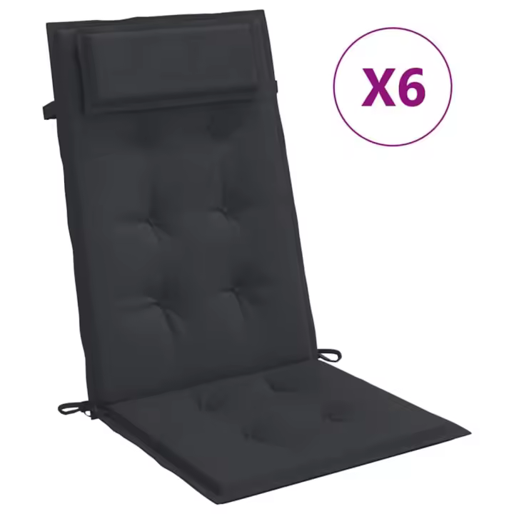 Lona Fundas de Silla con respaldo alto 6 UDS Oxford Negro - 1
