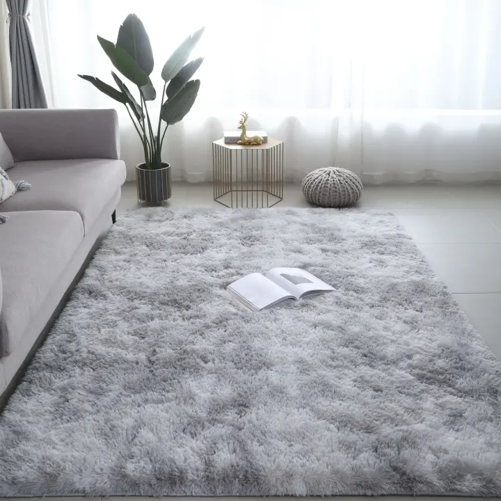 Alfombra de felpa degradada con teñido anudado, tapete para mesa de centro de sala de estar, 80*160 cm - 1