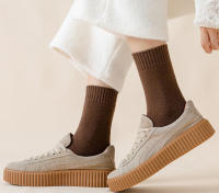 Calcetines Gruesos Y Cálidos Para Mujer De Otoño E Invierno Calcetines Casuales Solids Para Dormir En Piso - details 7