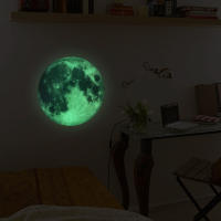 Pegatina De Pared Luminosa 3D Luna Que Brilla En La Oscuridad 8/12/20/30cm Decoración Para Habitación De Niños Estilo Moderno - details 6