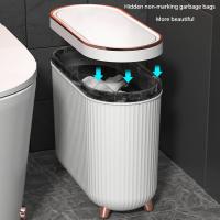 Bandeja De Papel Plástica Con Tapa De Presión, 12 Litros Para Baño Dormitorio Cocina Y Sala De Artesanías Reciclaje Ecológico - details 9