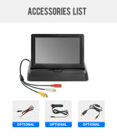 Monitor De Coche KTYDKP Plegable Con Entrada De Video Bidireccional Para Cámara De Retrovisora De Parqueo Y Reversa Pantalla De 4.3 Pulgadas - details 3