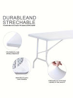 Elegante Fundas Para Mesa Cubierta Impermeable Y Elástica En Poliéster Duradero Hecho a Mano Ideal Para Bodas Banquetes Fiestas Navideñas Color Sólido - details 19