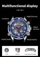 Reloj Deportivo De Lujo Para Hombre FOXBOX Dual Display Analógico-Digital Acero Inoxidable Impermeable Con Caja Reloj De Pulsera Quartzo - details 5