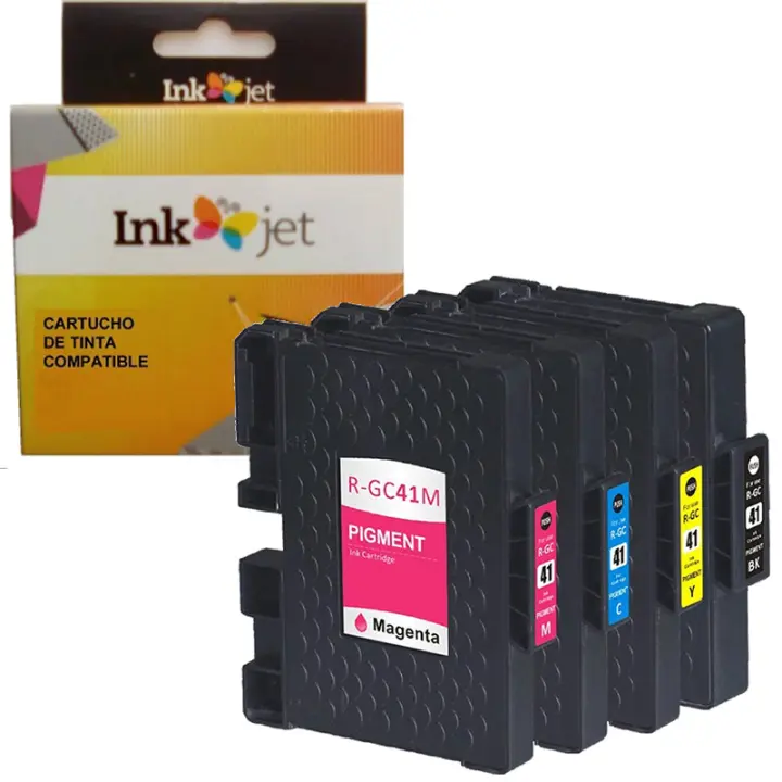 Ricoh GC41 pack 4 tinteiro pigmentada Compatible GC41 (405765/405761, 405766/405762, 405767/405763, 405768/405764) - 1